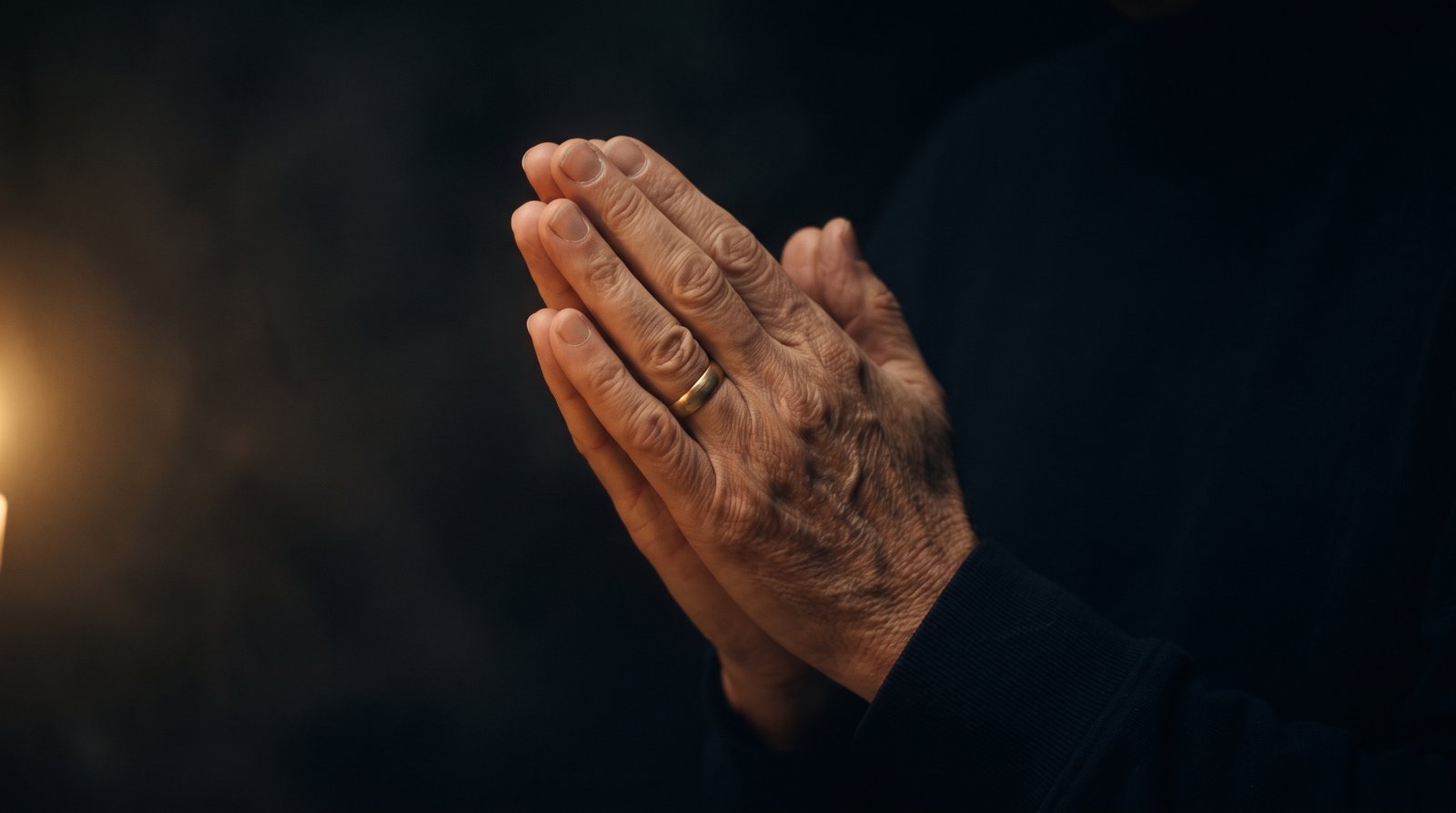 Hands clasped in prayer