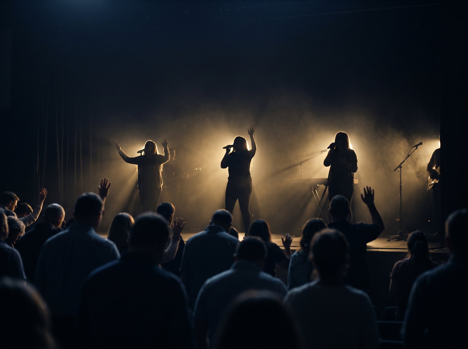 Worship team leading praise
